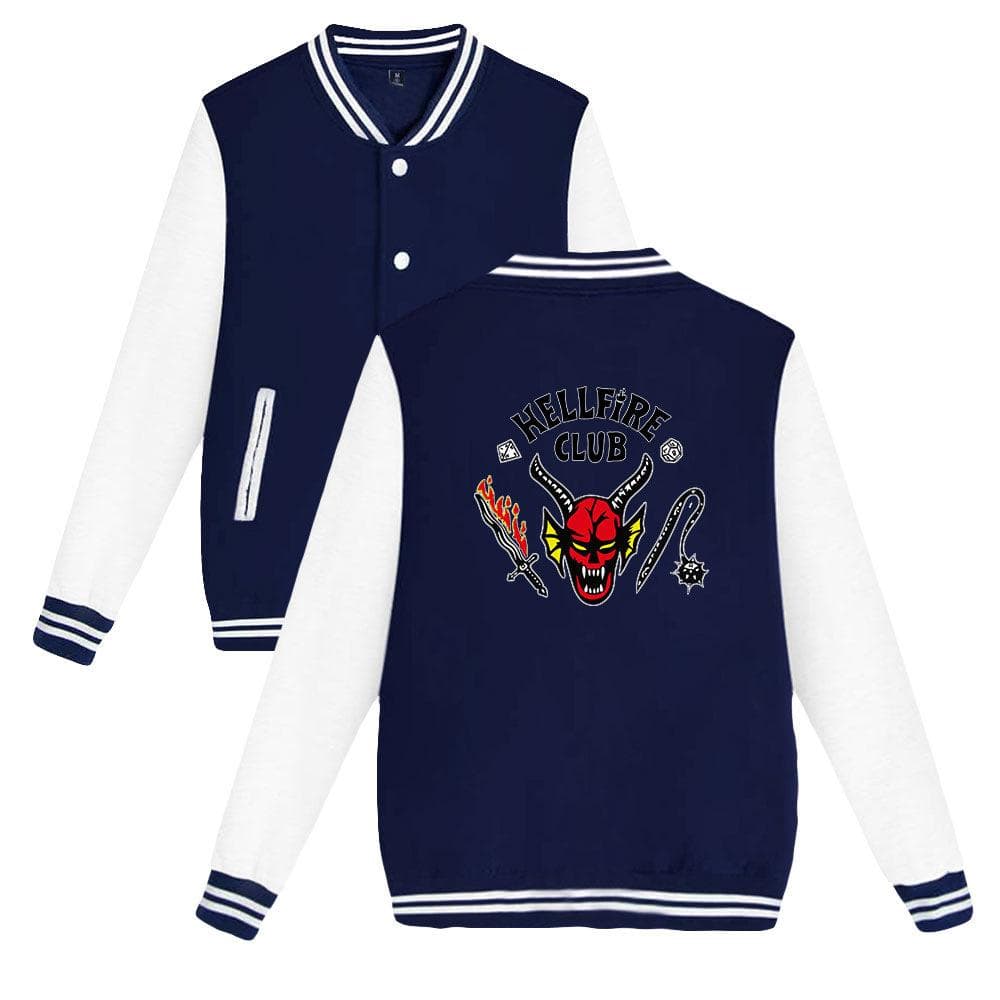 Fashion Unisex Hellfire Club Printed Sweatshirt Women/Men's Outdoor Sport Hoodie Jackets XXXL Dark blue