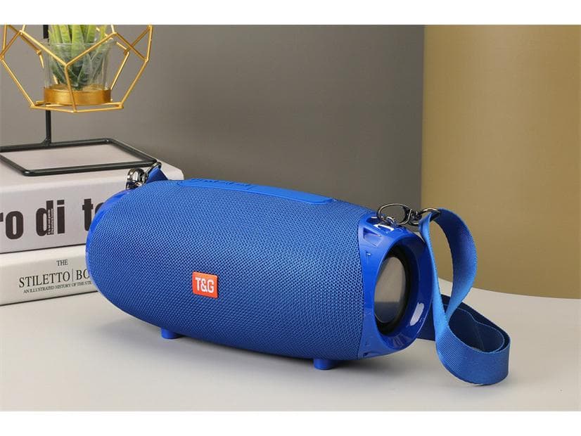 TG534 Waterproof Bluetooth Speaker: Outdoor Portable Subwoofer with Dual Diaphragm and High-Quality Sound, Plus Card and Call Features. blue