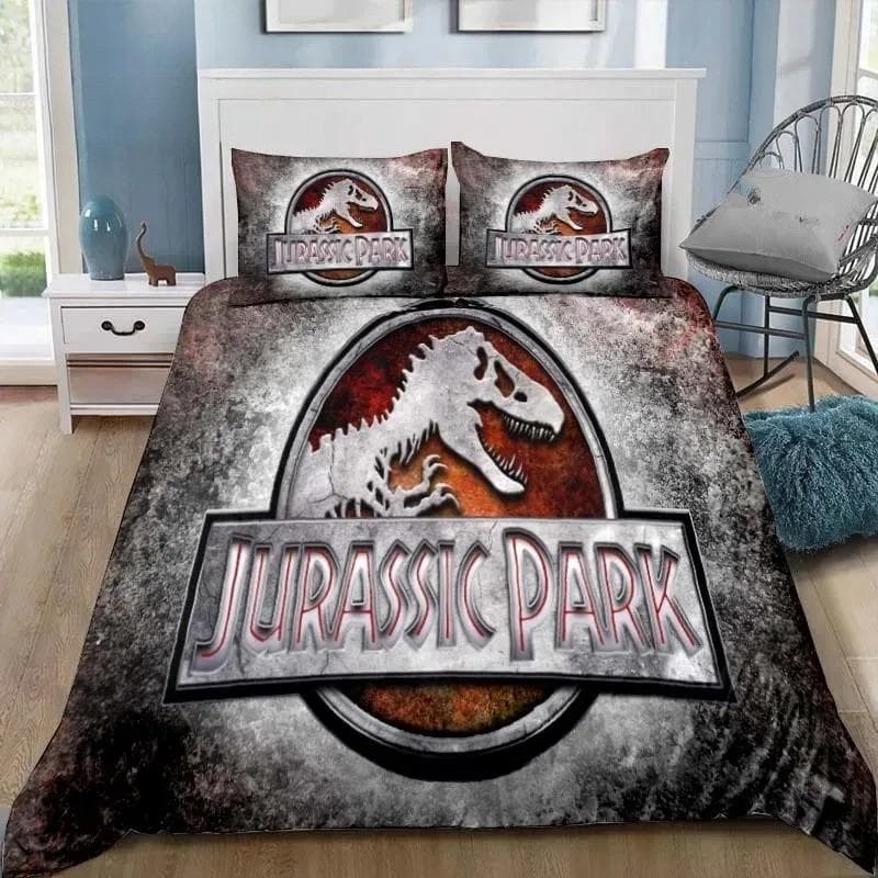 Dinosaur Jurassic Park 3D Print Bedding Set Single Twin Full Queen King Size Bed Set Adult Kid Bedroom Bedding Gift 140X200cm-2pcs