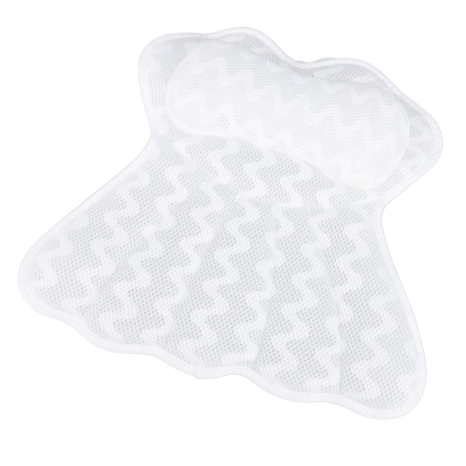 Bath Pillow Bathtub Pillow 4D Breathable Mesh Fabric Bathtub Headrest with 6 Suction Cups for Head