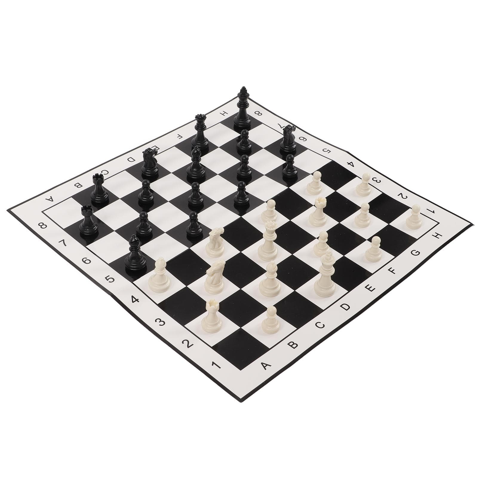 2 in 1 Chess and Checkers Set 32 Chess 24 Checkers Paper Chessboard Combo Set for Kids and Adults