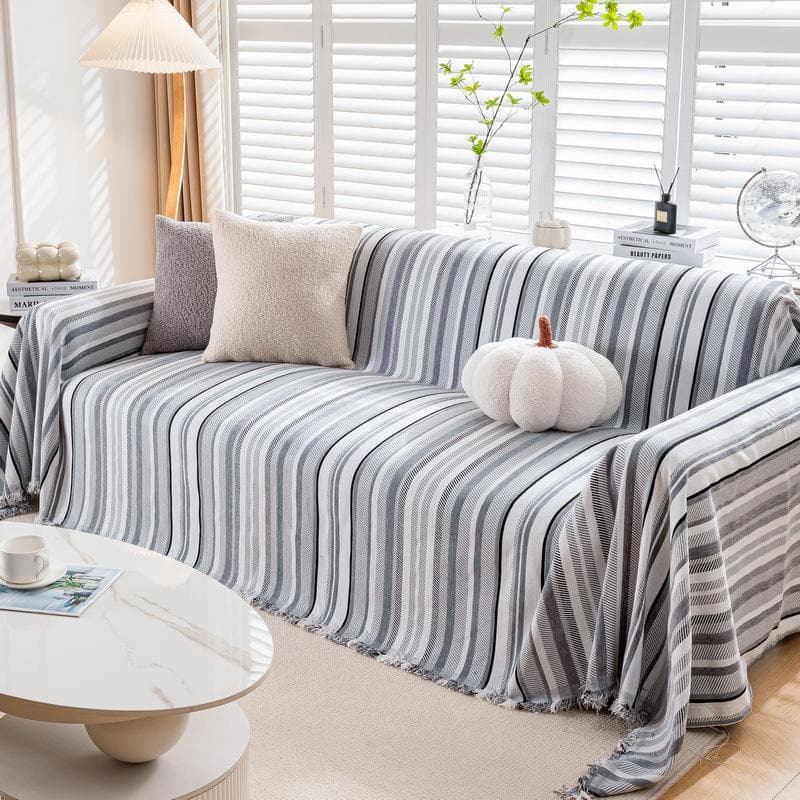 Stripe Chenille Sofa Cover Towel Simplicity Sofa Towel One Piece Furniture Protector for All-season Non-slip Cover Cloth Blanket 180x130cm1pcs