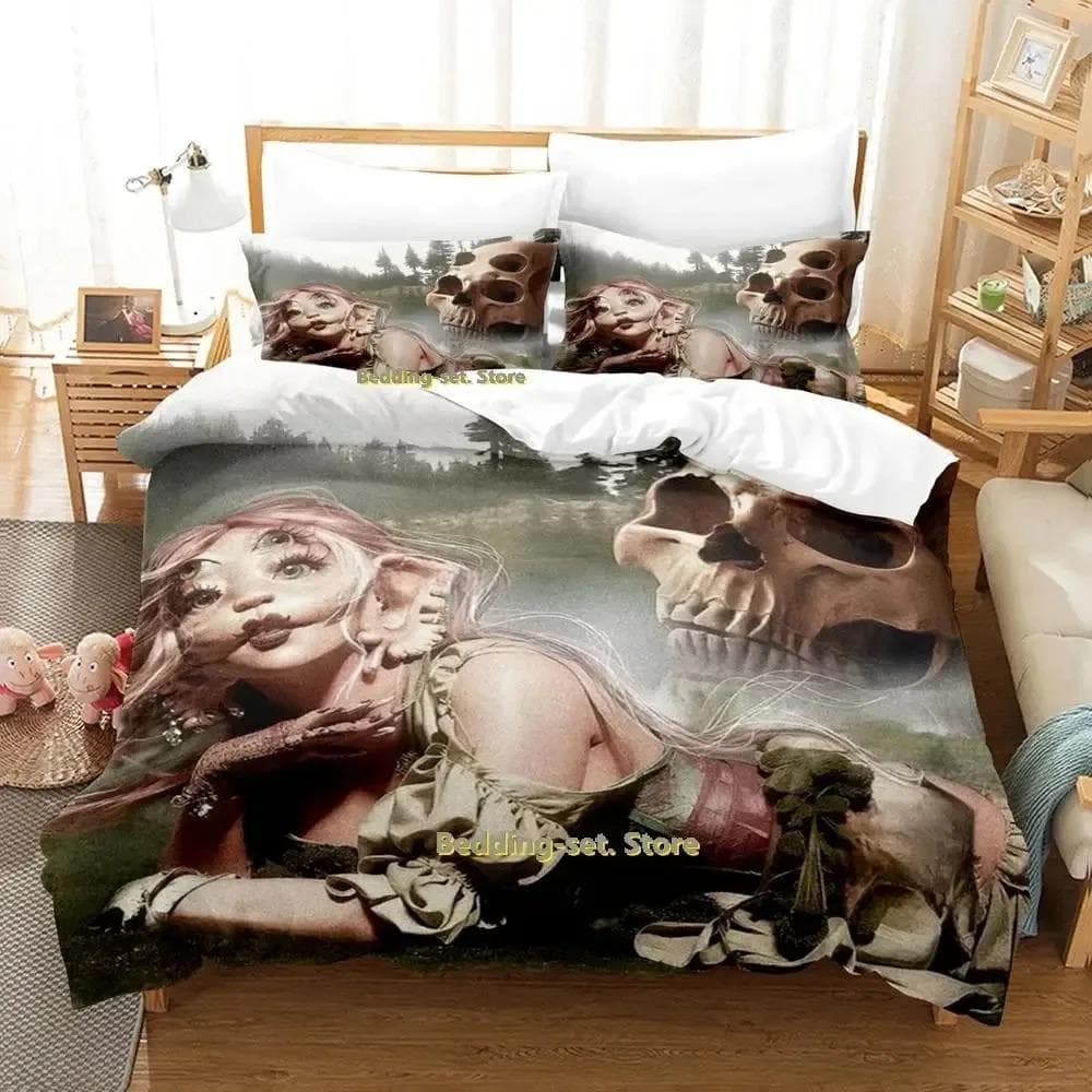 New Hip Hop Melanie Martinez Portals Bedding Set Cartoon Anime three-piece set Adult Kid Bedroom Duvetcover Sets 3D Kawaii Girls 70x133cm 2pcs