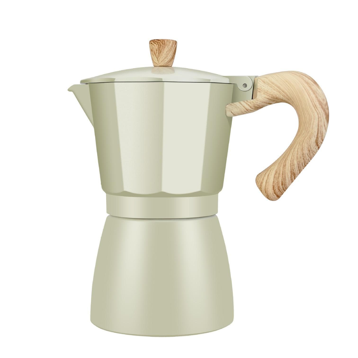Cross-border Turkish Star Anise Espresso Moka Pot - Aluminum Italian Coffee Brewer 3cup 150ml light yellow