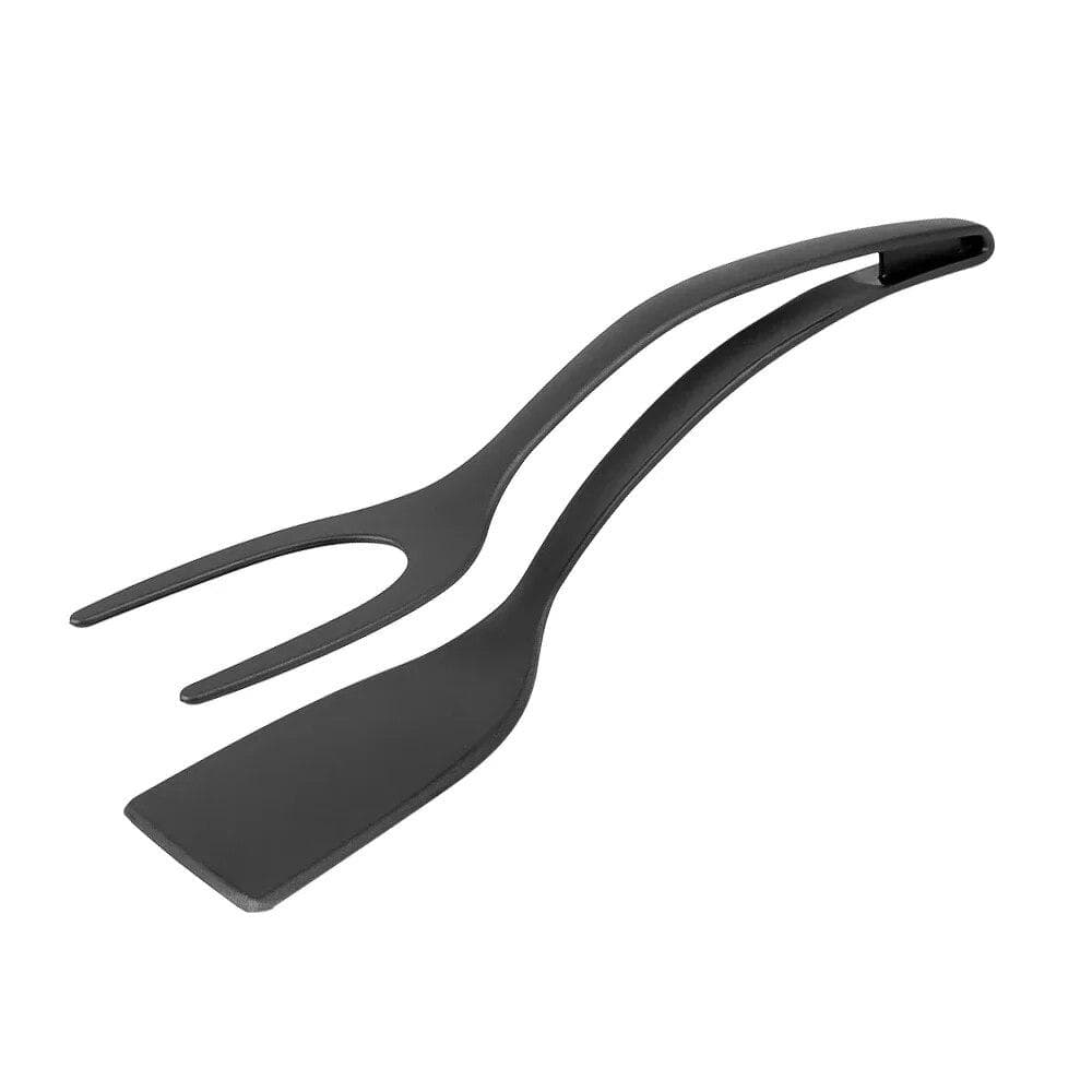 2-in-1 Cooking Utensils Kitchen Accessories Pancake Cooking Machine Egg Spatula Tongs Flip Pliers Nylon Clip Gadget Tools Dining black