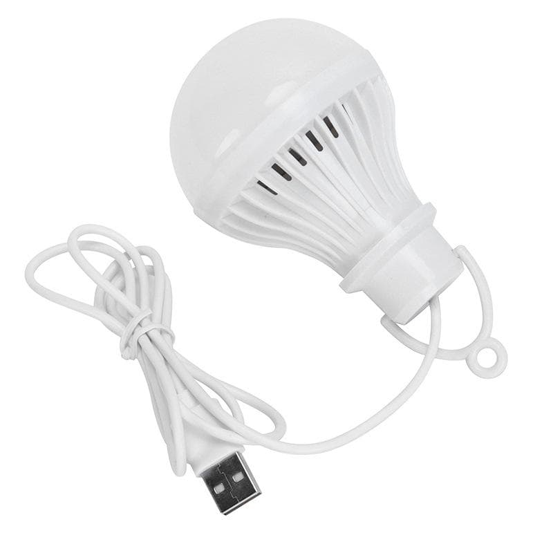 1PC Cold Emergency Reading 5W Portable Lamp Light USB Ball Bulb Night LED white