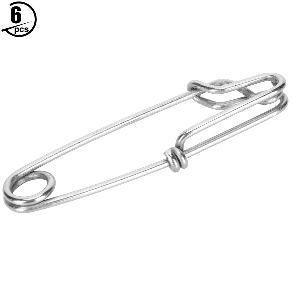 6pcs Stainless Steel Tuna Clips Longline Hangers Snap Fishing Tackle Connector Easy OnOff