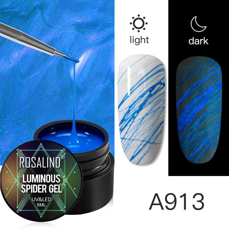 ROSALIND 8 Colors Luminous Spider Gel Bright For Nail Art Design LED/UV Lamp