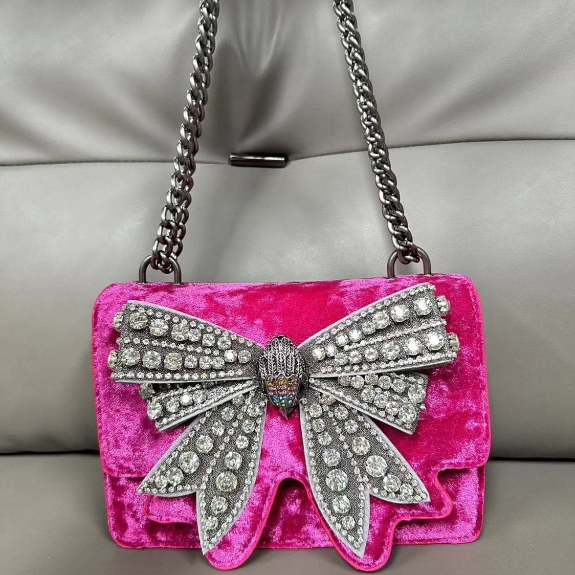 London Diamond Studded Bow Bag Fashion Luxury Women Handbags Chain Shoulder Crossbody Bag Butterfly Girl Party Gifts