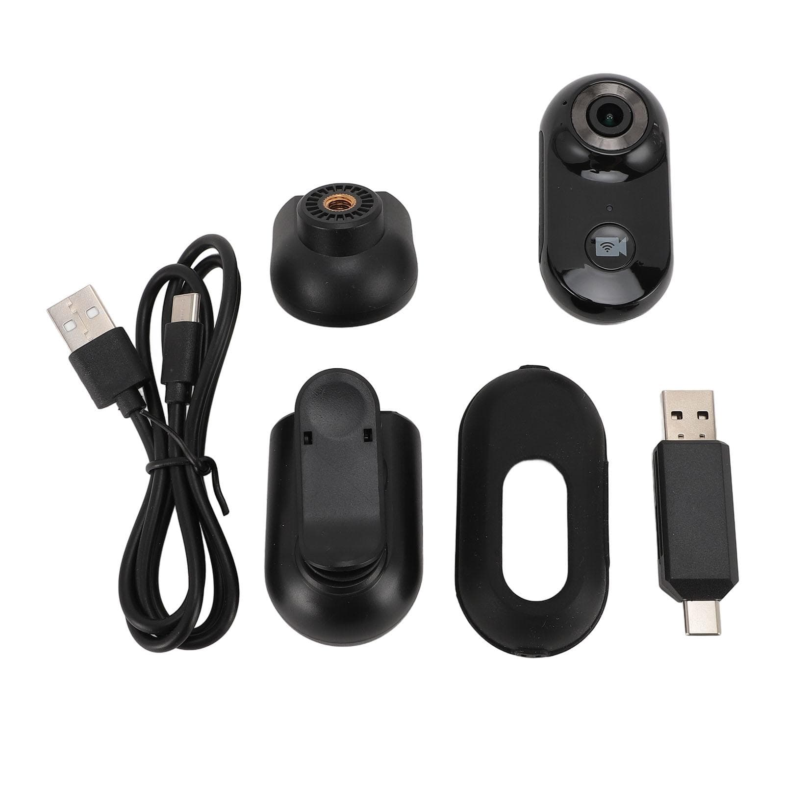 Thumb Camera 1080P 2MP Wireless WiFi Magnetic Action Camera Body Cam for Outdoor Adventure Daily black