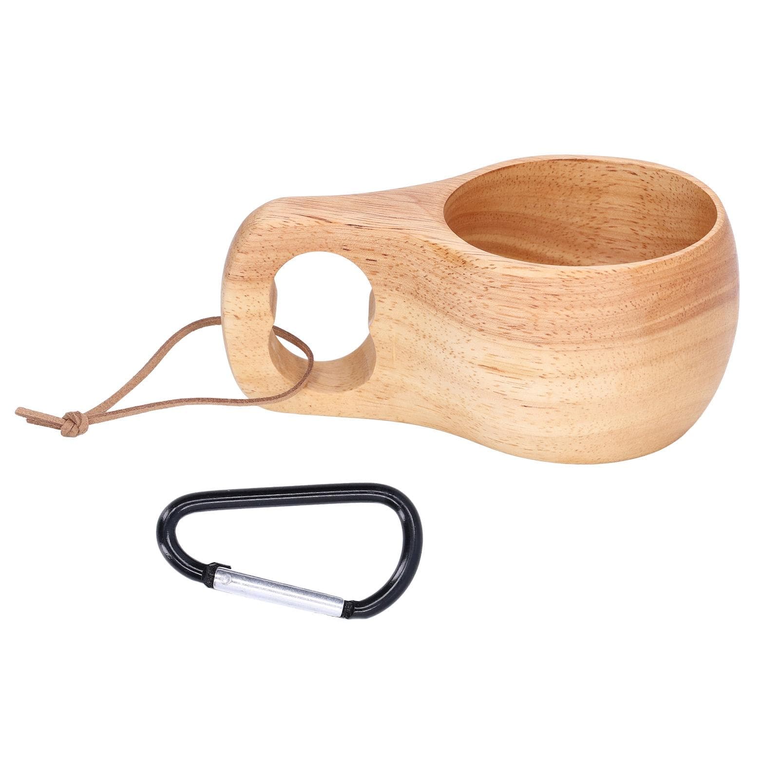 200ml Single Hole Wooden Cup with Hanging Buckle Milk Coffee Cup Portable Drinking Cup for Home L(for 6.5-9kg)