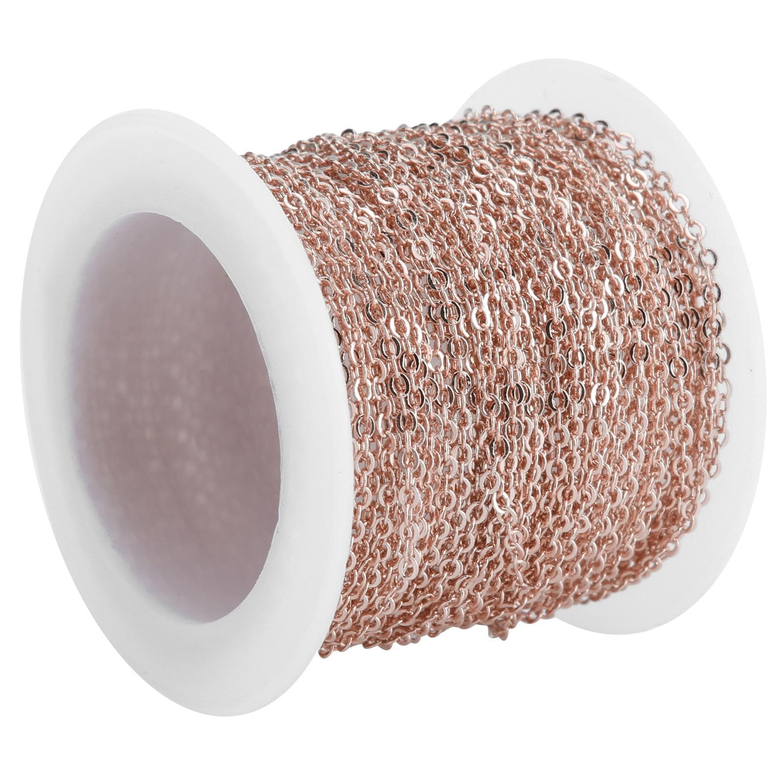 DIY Jewelry Accessories 10meters Cross O Flat Chain Spool Bulk for Bracelet Necklace ExtenderRose rose gold