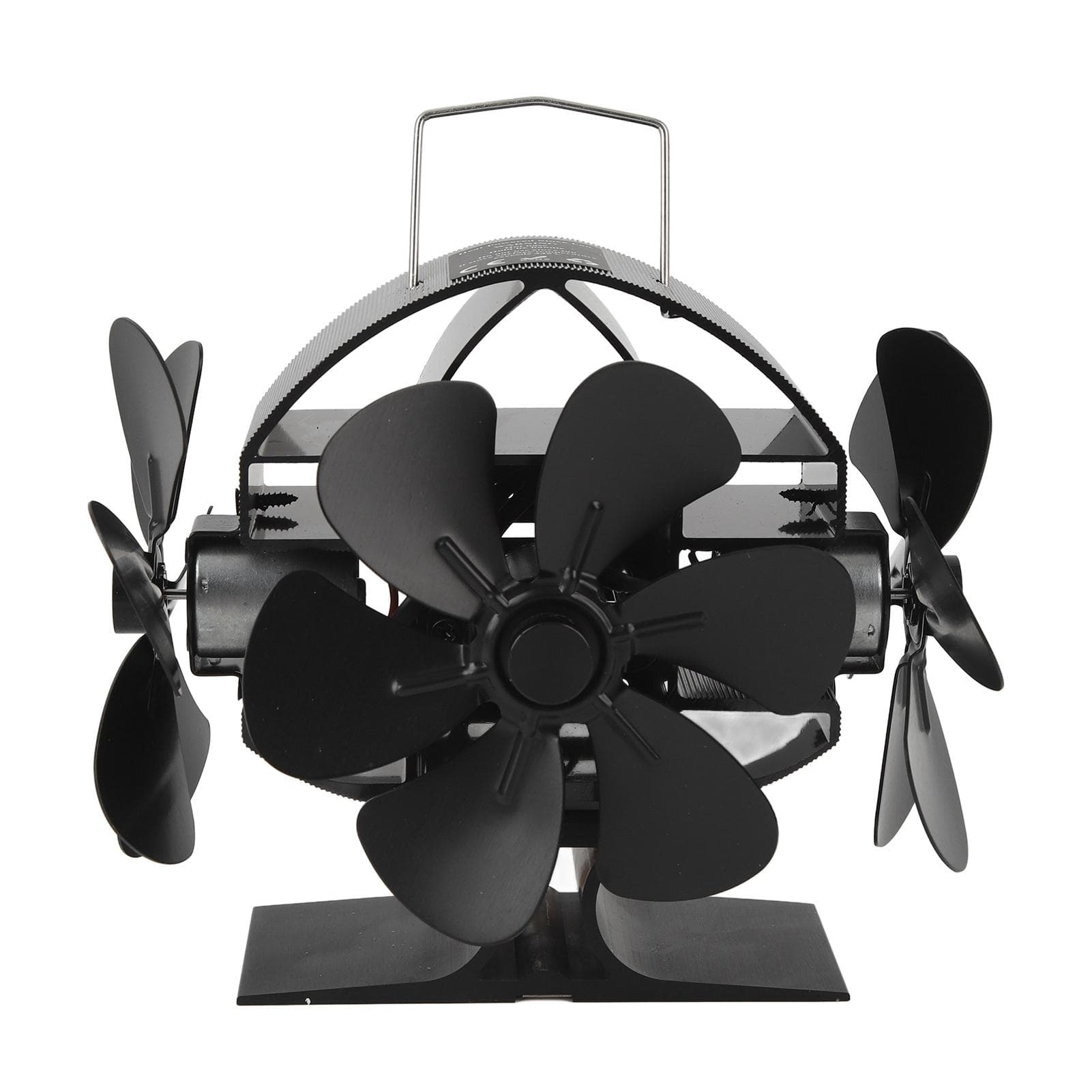 Heat Powered Stove Fan 3 Heads 18 Blade Aluminum 270 Degree Blowing Fireplace Fan with Protective