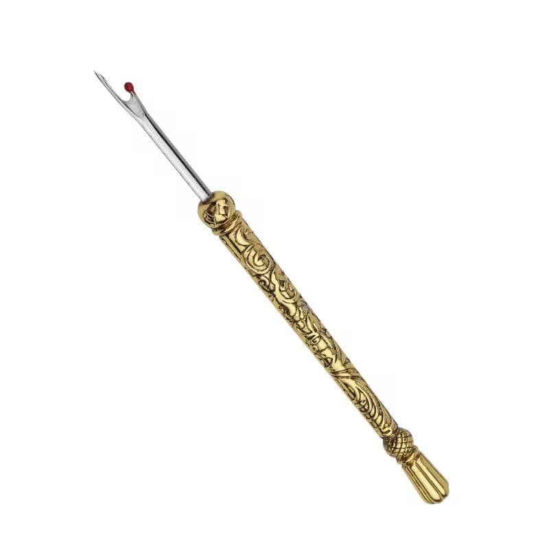 1Pc Sewing Seam Ripper Kit Metal Handle Thread Cutter Stitch Unpicker Sewing Thread Remove DIY Craft Embroidery Tools 12.2cm golden