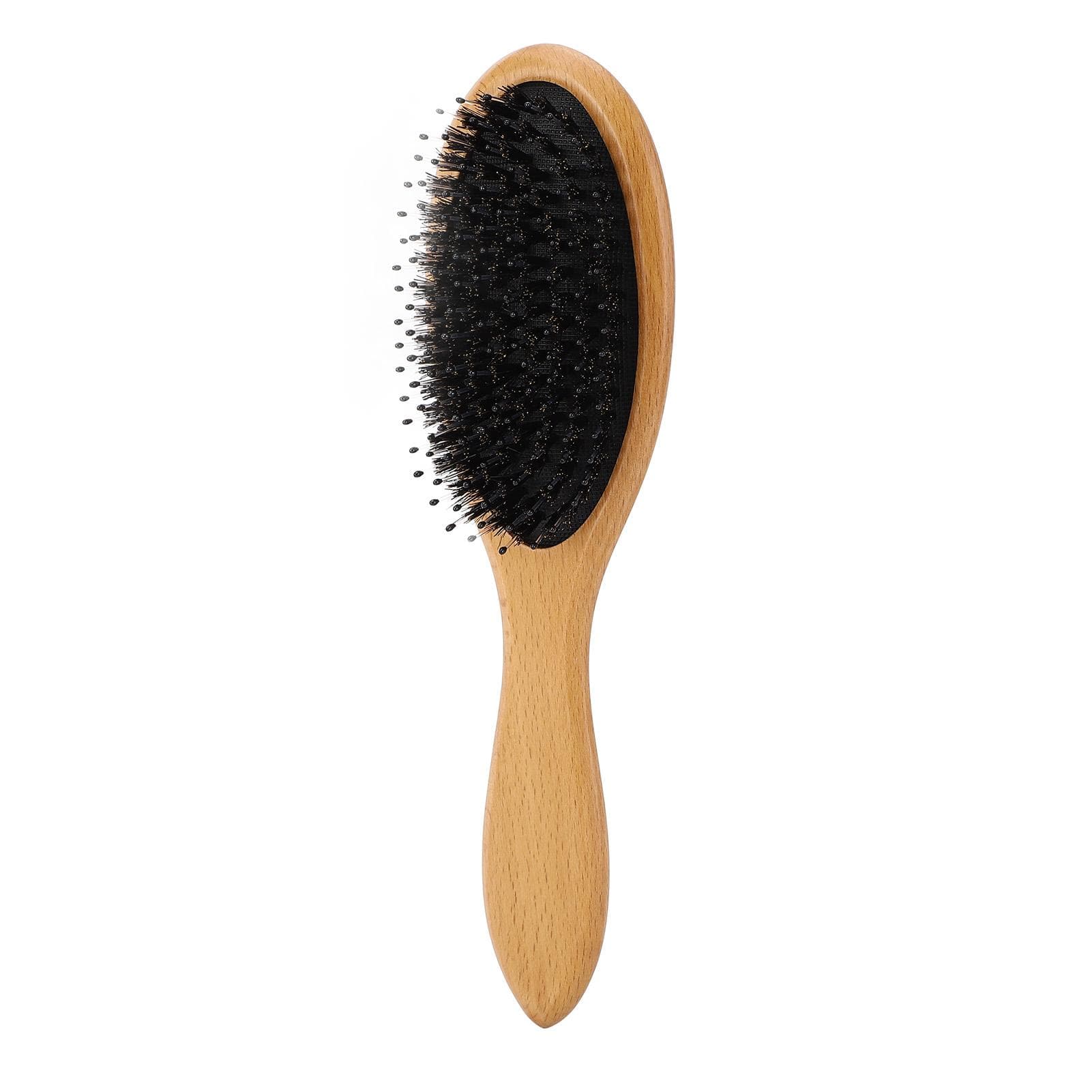 Hair Brush Ergonomic Beech Wood Handle Hair Brush Paddle Comb Detangling Massage Hair Brush for