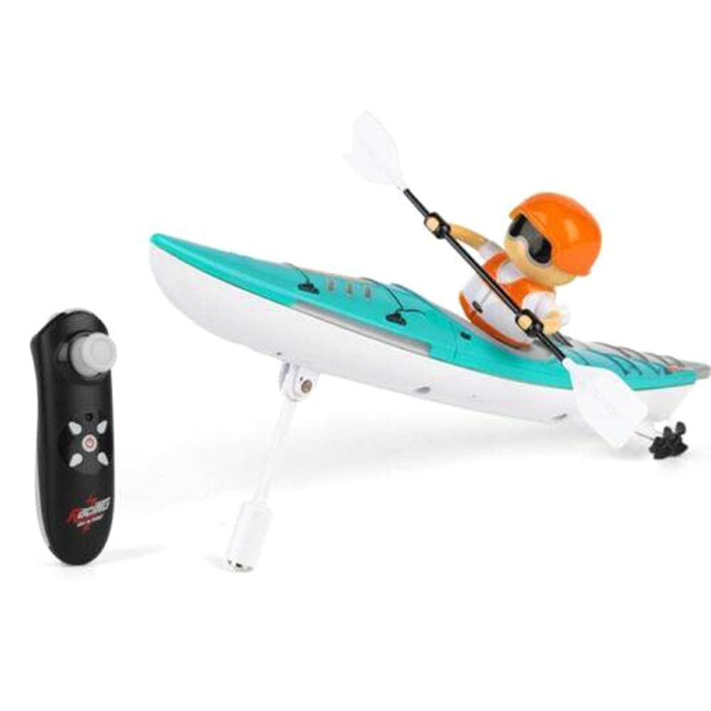 2.4G Remote Control Boat, Colorful Paddle Remote Control Rowing with LED Lights Waterproof Ship blue