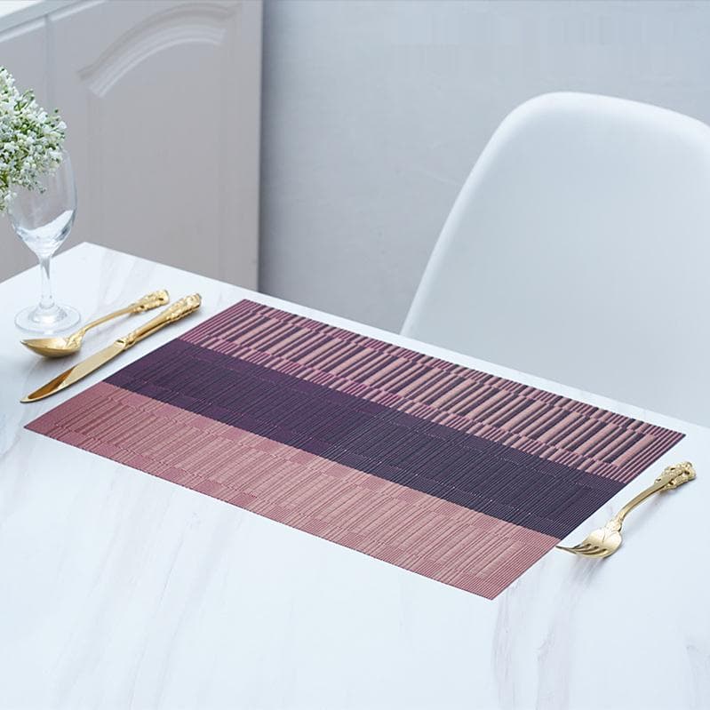 PVC Washable Placemat For Dining Table Mat Non-slip Placemat Kitchen Accessories Cup Coaster Wine Pad wine red