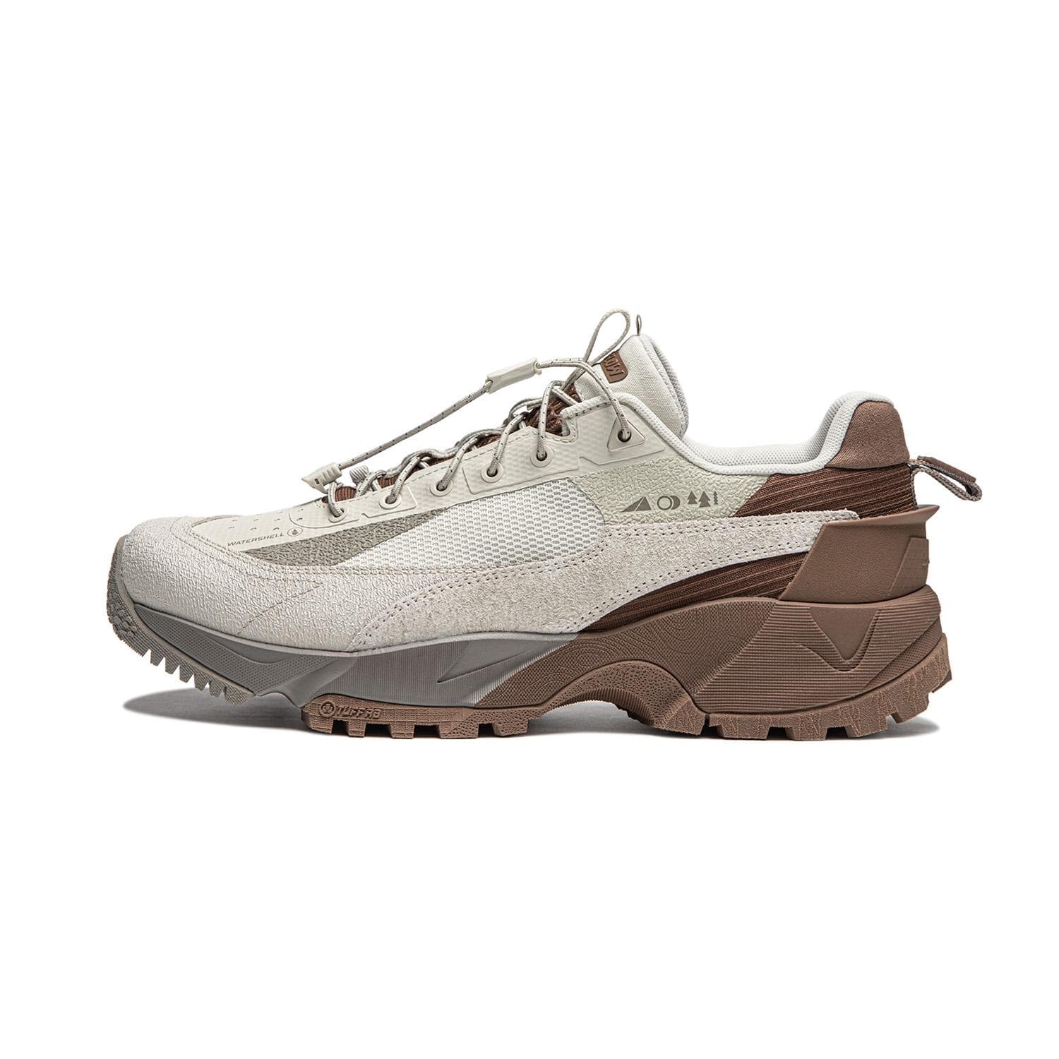 Li Ning CF Su Series Outdoor Pro Comfortable Versatile Shock Absorbing Waterproof Low Top Casual Shoes Men sneaker Gray Brown AGLU151-1 45