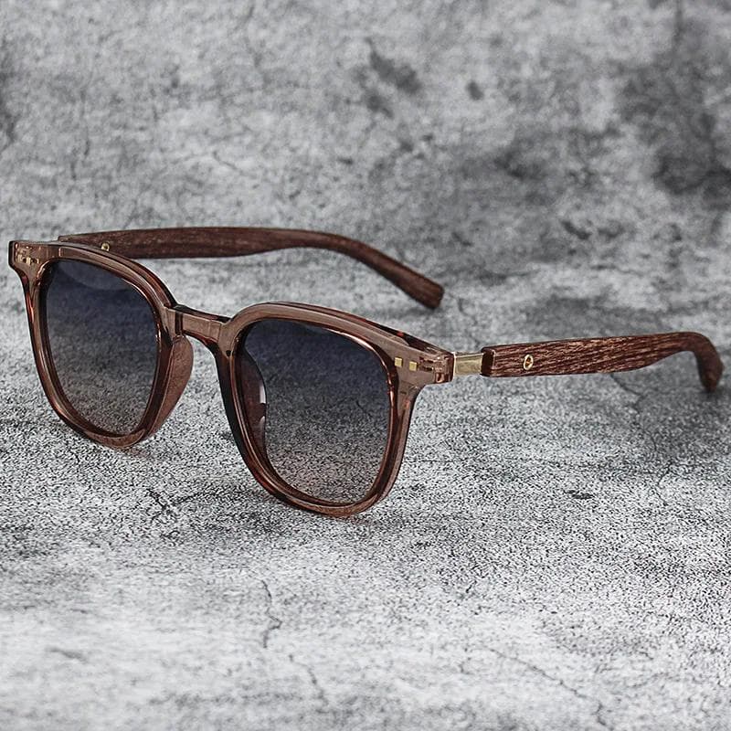 Luxury Wood Grain Sunglasses for Women Men UV Protection Sun Shading Eyewear Car-driving Eyeglasses AS PICTURE