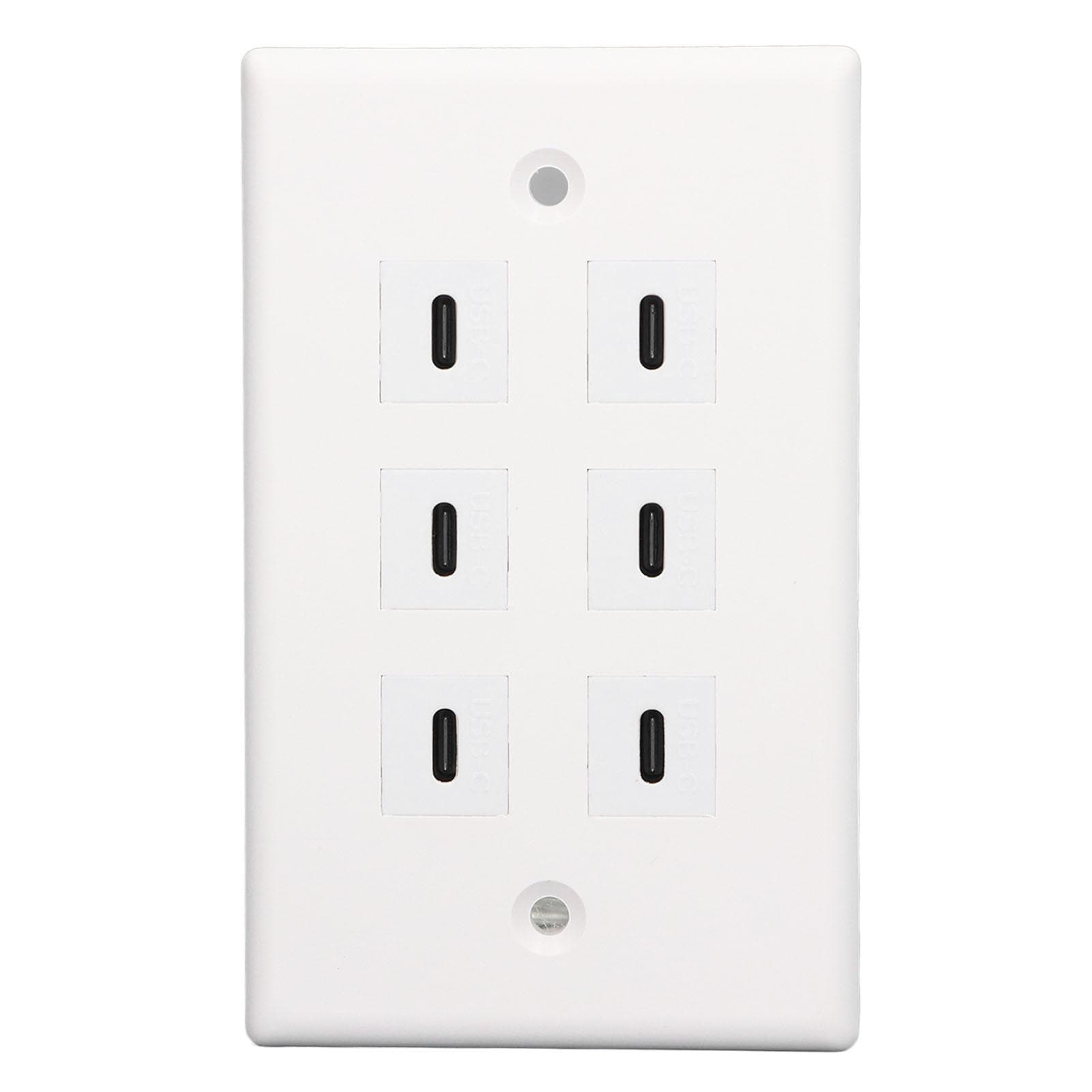 6 Port USB Receptacle Outlet Type C USB Outlet Wall Wide Applicability USB Outlet Plug for Business