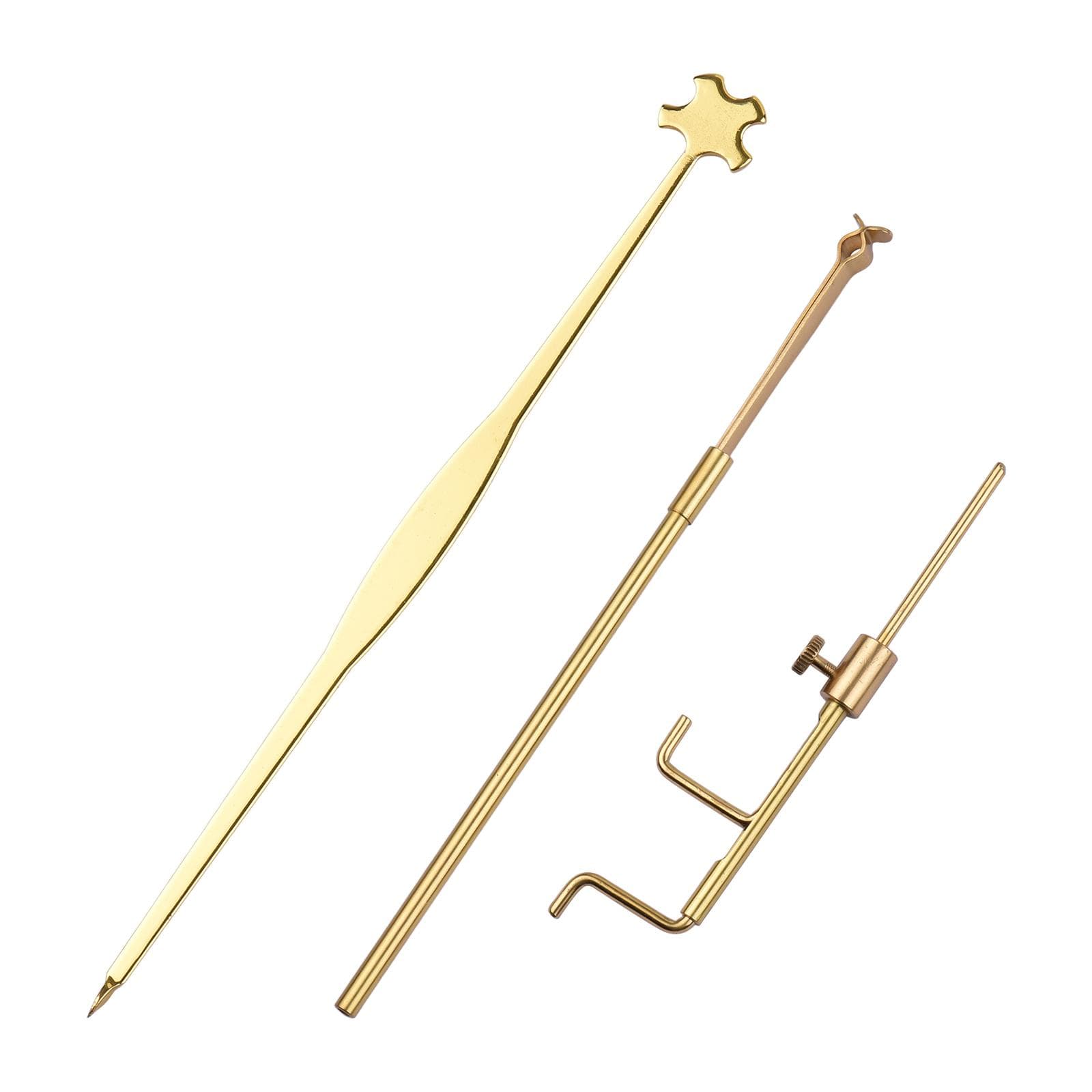 Violin Sound Post Tools Luthier Adjusting Tools Kit Including Gauge Measurer / Retriever Clip / gold
