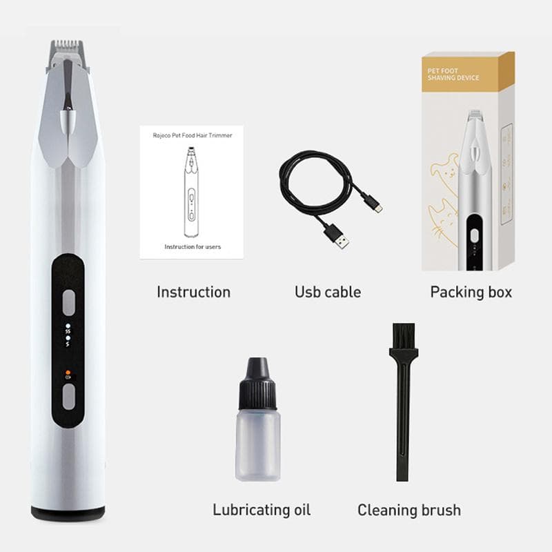 Dog Hair Trimmer Professional Pet Foot Hair Trimmer Dog Grooming Clippers for Dogs Haircut Hair Cutting Electric Shaver white
