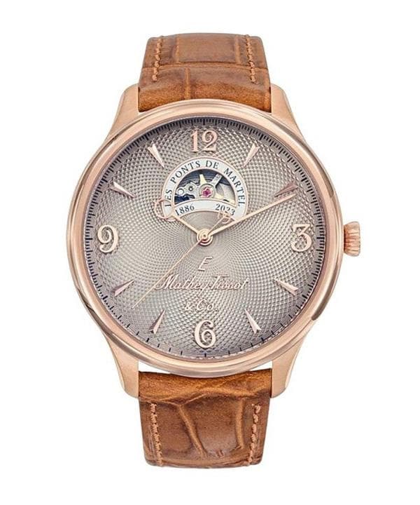 Mathey-Tissot Edmond Limited Edition Leather Strap Open Heart Cream Dial Automatic MC1886CI Men's Watch cream