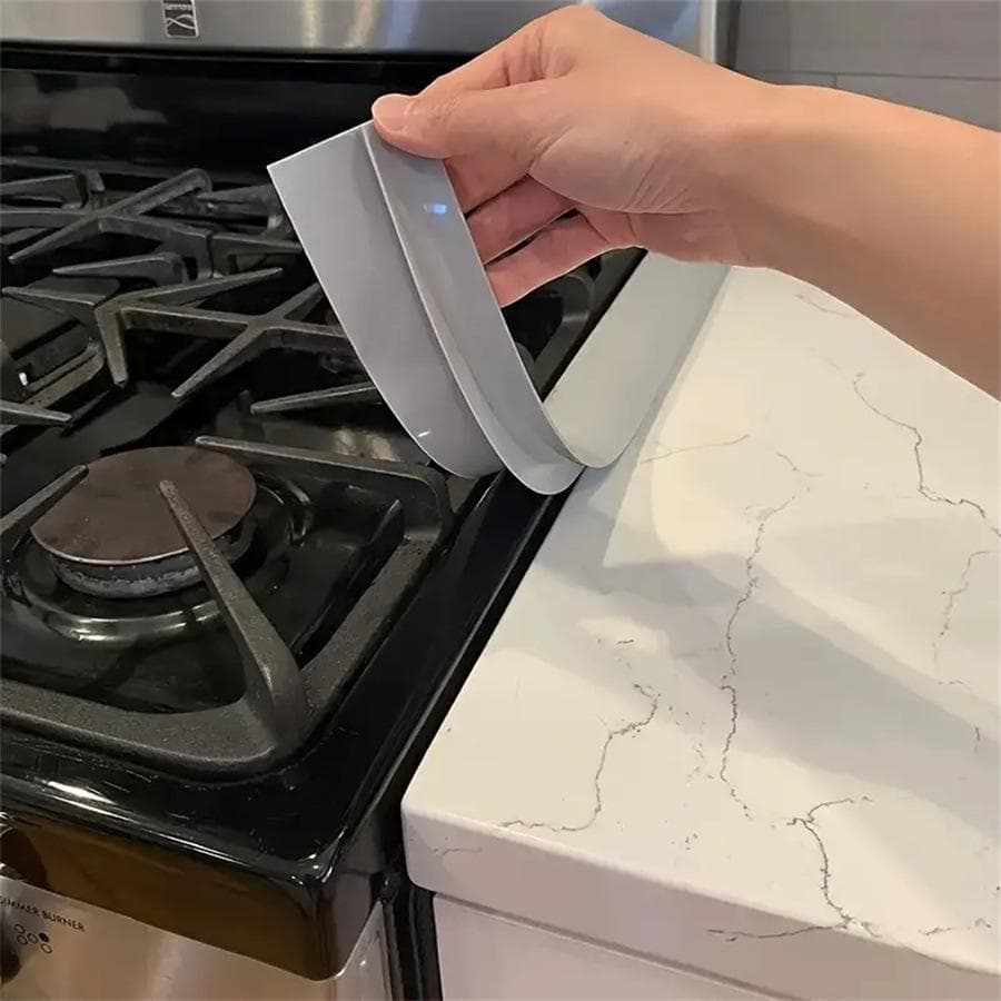 Silicone Kitchen Gap Sealing Strip – Anti-Fouling, Oil-Drain Cover for Stoves 53cm grey