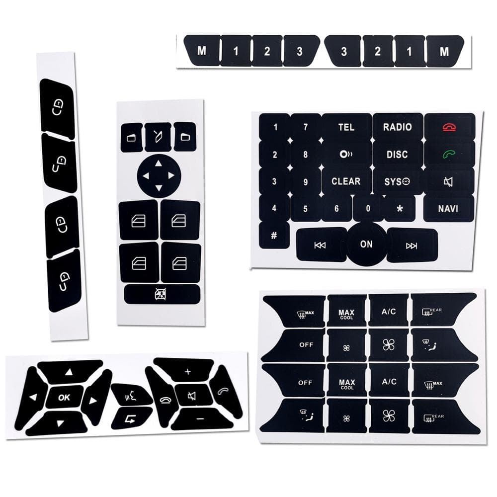 Button Repair Decals Sticker Kit For Mercedes C E CLS SLK Class W204 W212 W218