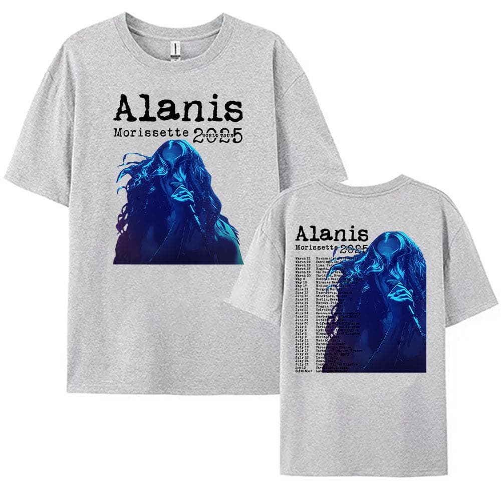 Alanis Morissette 2025 World Tour T-shirt Short Sleeve O-neck Women/Men Tshirts Streetwear Hip Hop Unisex Tees Cotton Tops L