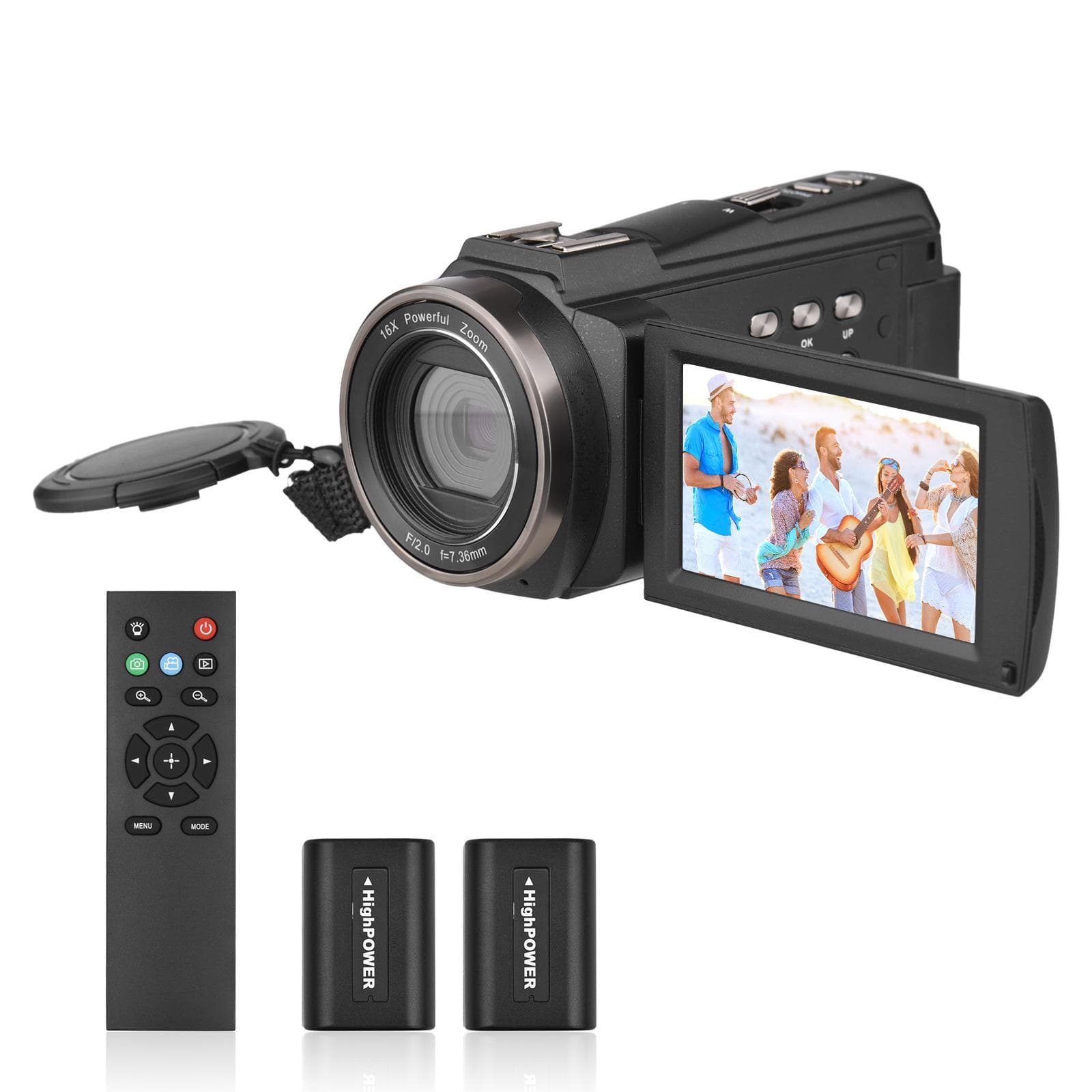 Andoer 4K/60FPS 48MP WiFi Digital Video Camera Camcorder Recorder with 16X Zoom 3 Inch Touchscreen black