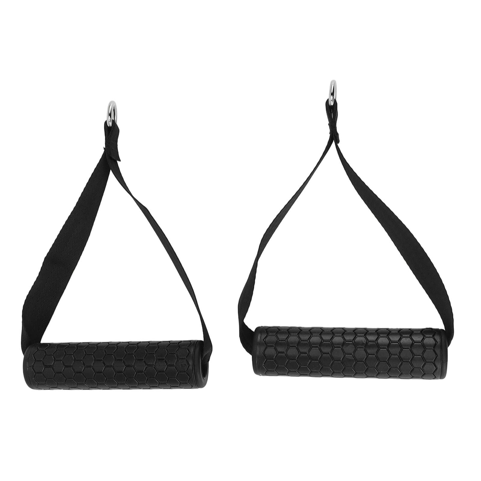 1 Pair Exercise Handles Flexible Rubber Grip Resistance Bands Handles for Cable Machine Pulleys Gym