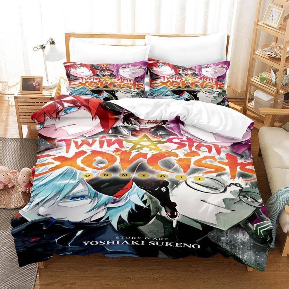 Home Textiles Twin Star Exorcists Bedding Set Cartoon Anime three-piece set Adult Kid Bedroom Duvet cover Sets 3D Kawaii Girl EU Twin 135x200cm