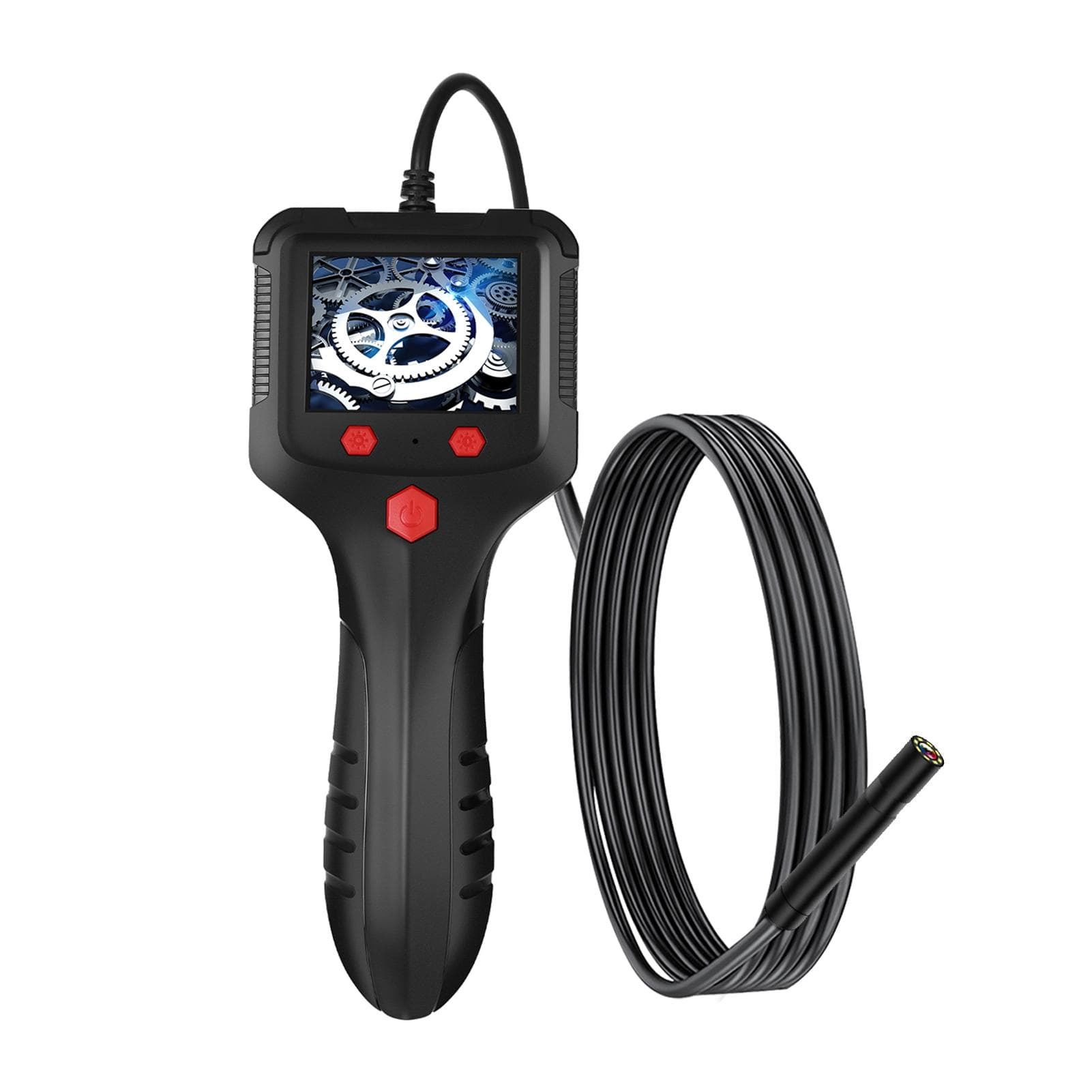 P100 Industrial Endoscope 5.5mm 1080P Digital Borescope IP67 Waterproof Snake Scope Camera Handheld 8mm Lens & 2m Cable black