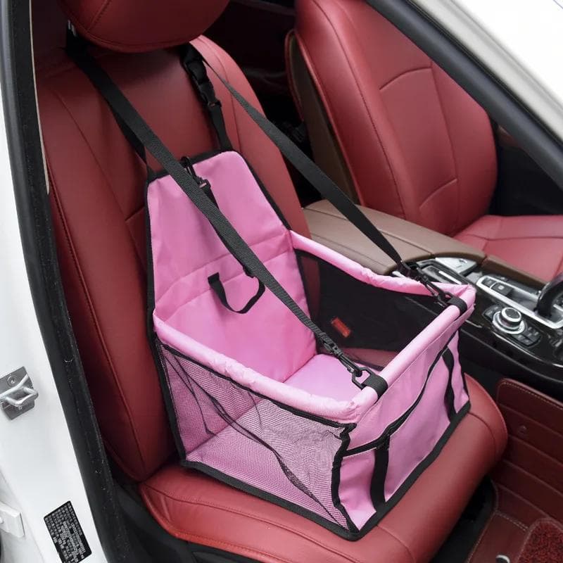 Premium Dog Cat Car Seat Cushion with Waterproof Hanging Bag Safe and Comfortable Travelling Experience pink