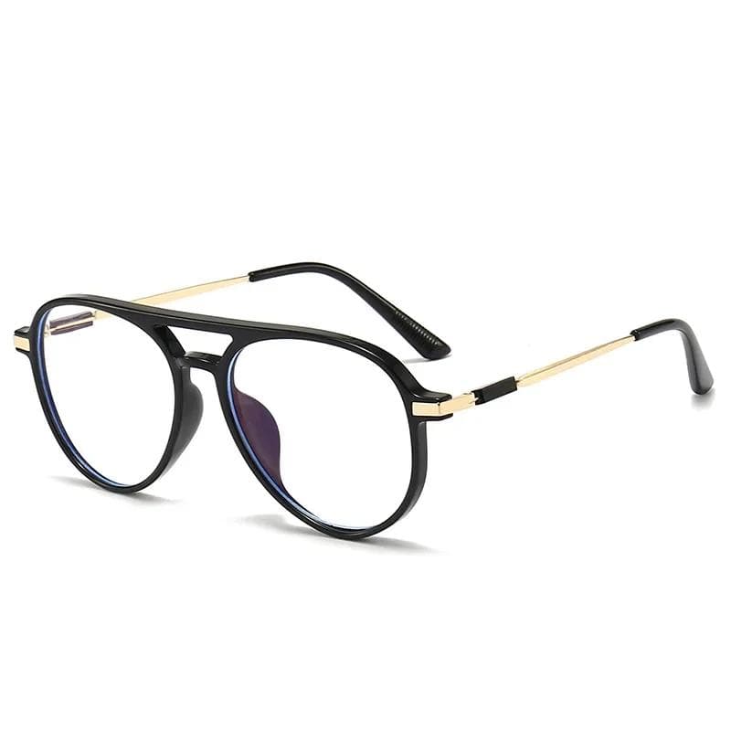 Vintage Double Beam Reading Glasses for Men Anti Blue Light Square Frame Presbyopia Eyewear 1.0