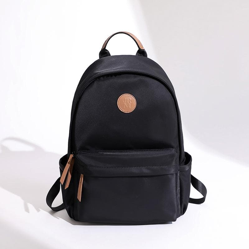 Large Capacity Oxford Cloth Backpack Female Portable Commuter Backpack Version of Solid Color Travel Backpack black