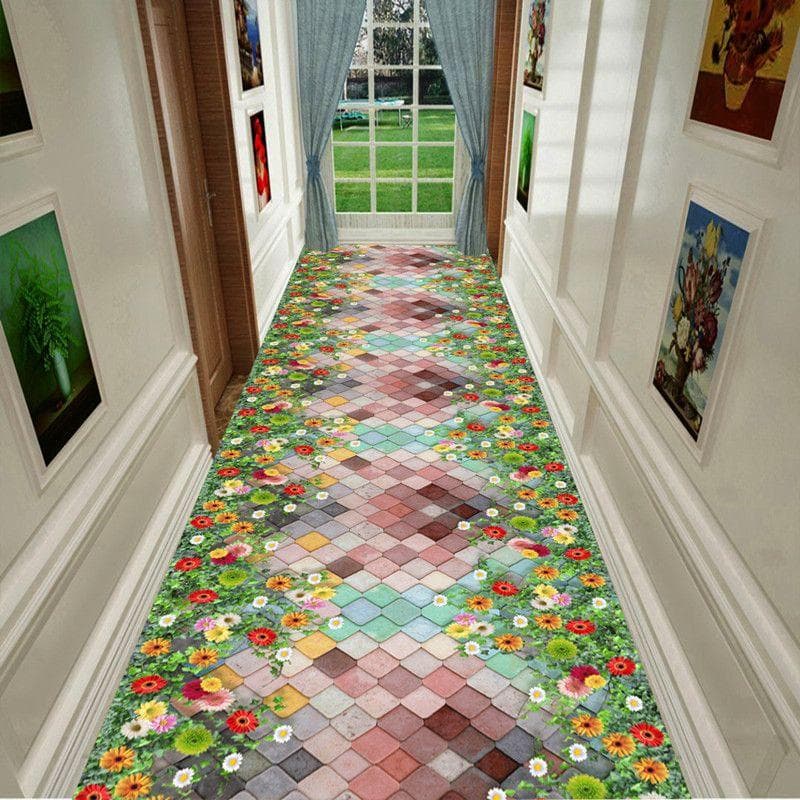 European Long Corridor Carpets for Hallway Living Room Decoration Home Anti-skid Entry Floor Mats Hotel Lobby Stairway Area Rugs Customized size