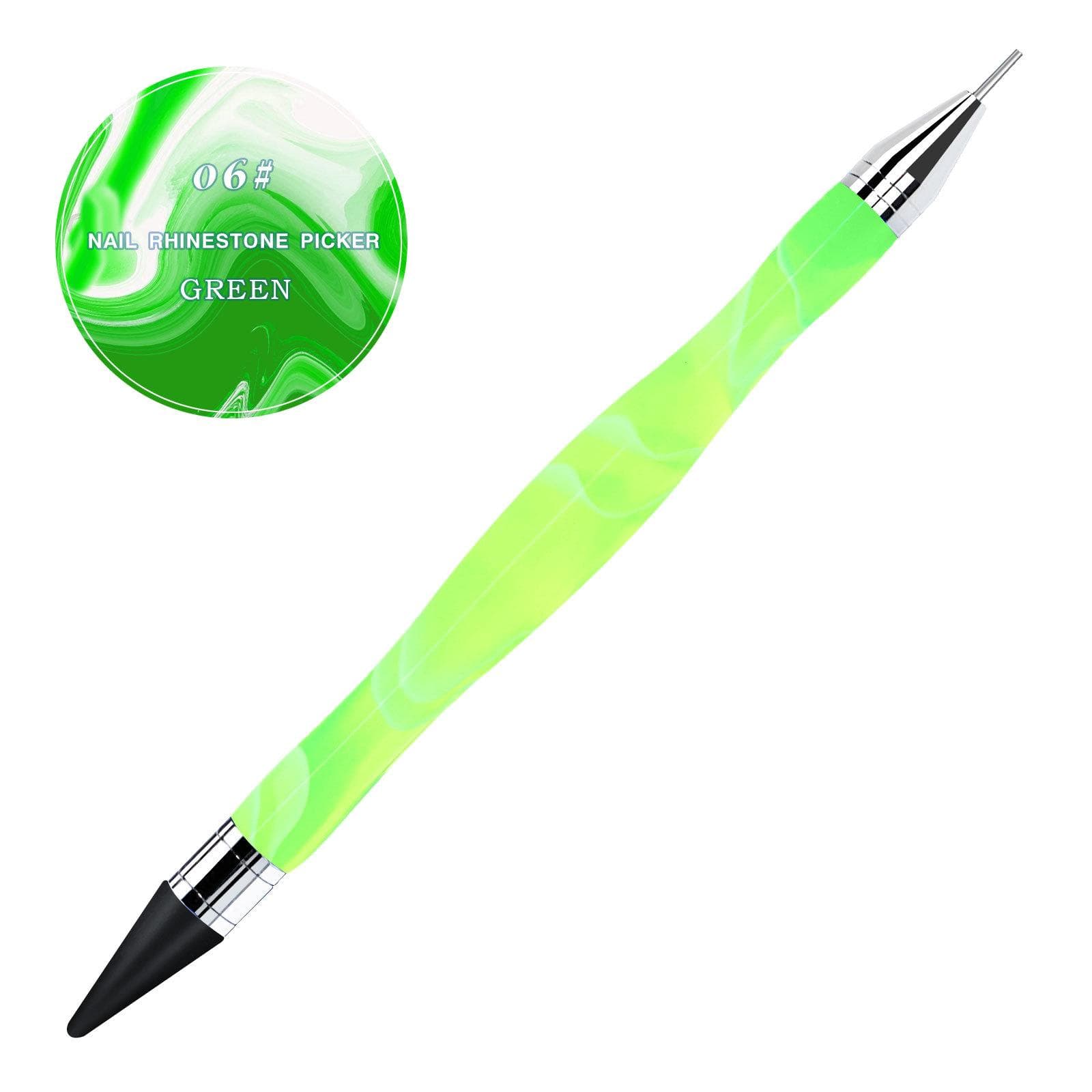 Professional Double Headed Acrylic Nail Art Pen Marbling Printed Painting Dotting Pens Manicure DIY Beauty Tools green