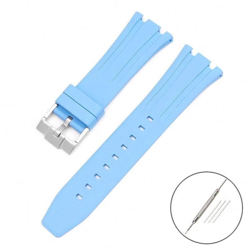 Fluoro Rubber Strap for Audemars Piguet Royal Oak 15400 15500 26331 Butterfly Buckle Men Soft FKM Replace Watch Band for AP 26mm 26mm