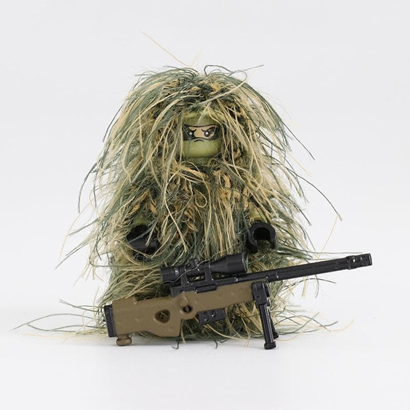 Military Building Blocks Soldier Figures Weapon Awm Moc Game Bricks Kids Toys khaki