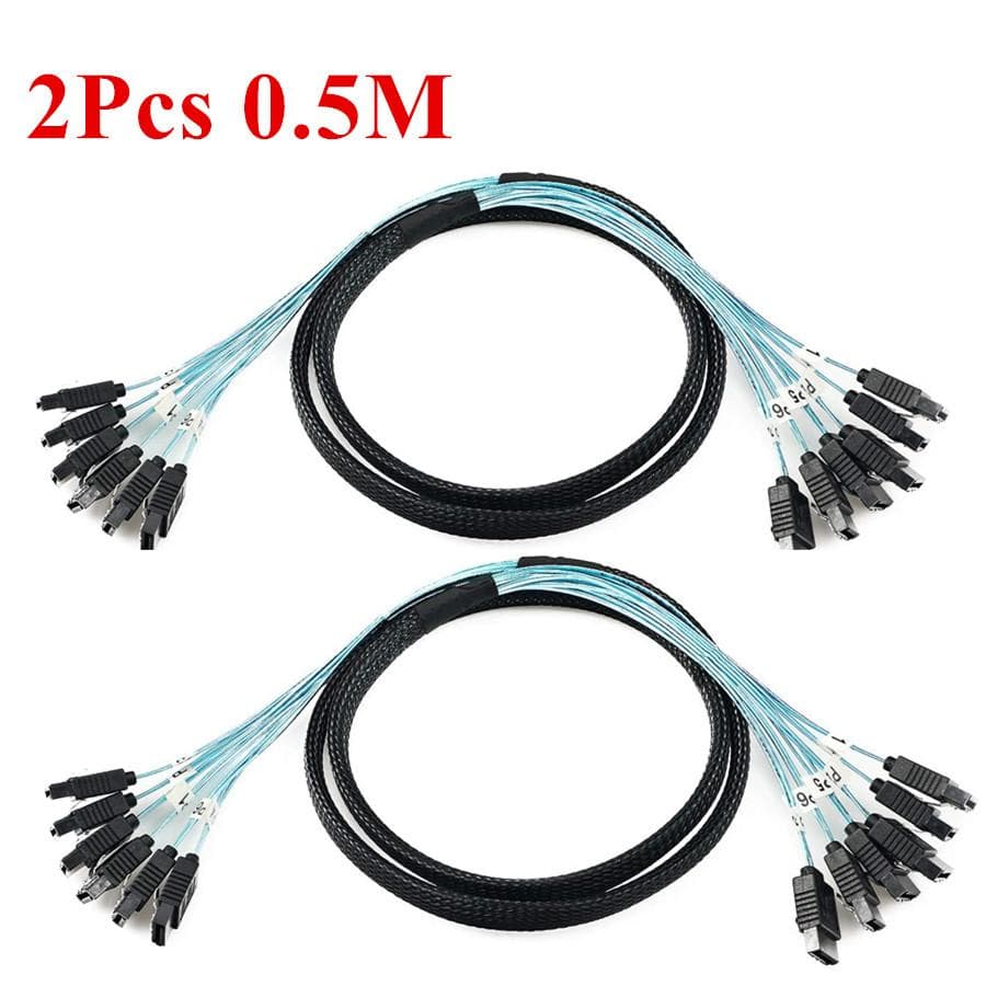Sata To Sata Cable 6 Ports Date Cable 7 Pin Sata Sas Cable 6Gbps HDD Cable Cord