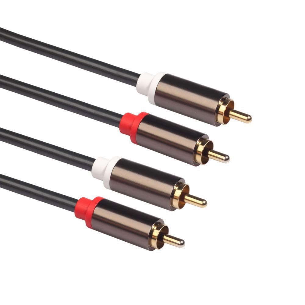 Aluminum Alloy Casing Gold Plated Plug Tinned Copper Wire o Cable for TV CD Player (1M)