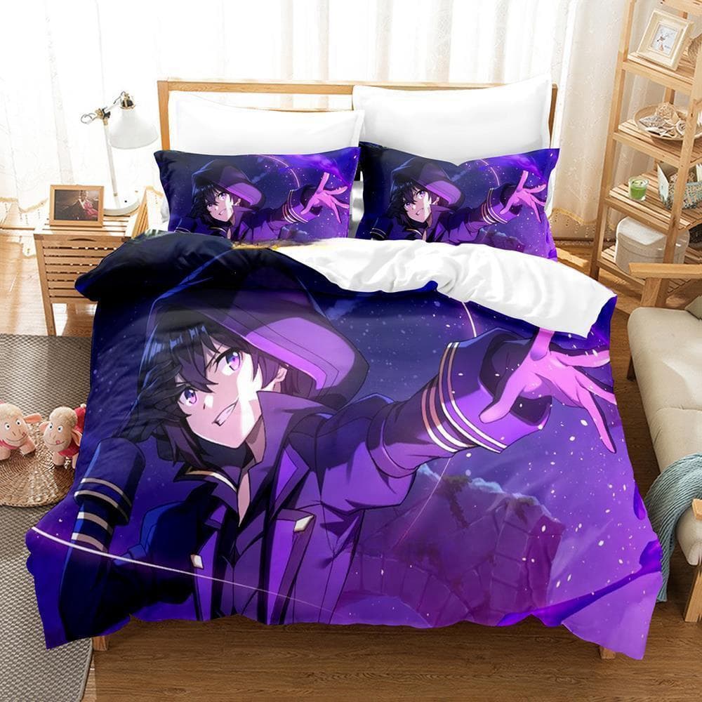 The Eminence in Shadow Cid Kagenou Bedding Set Cartoon Anime three-piece set Adult Kid Bedroom Duvet cover Sets Home Textiles AU King(245x210cm)