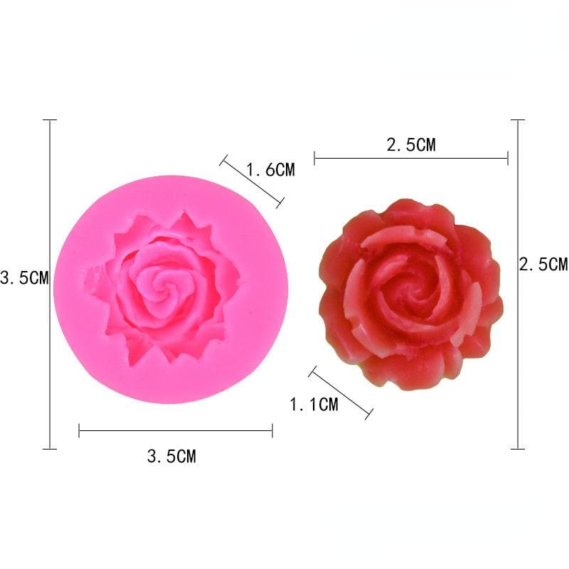 Bloom Rose Silicone Cake Mold 3D Flower Fondant Mold Cupcake Jelly Candy Chocolate Decoration Baking Tool Moulds Resin Molds pink