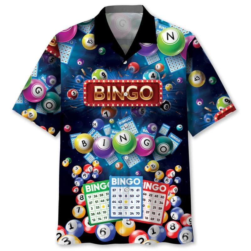 Full Print Mens Retro Bingo Game Hawaiian Shirt New In Summer Short Sleeve Button Up Beach Blouse Casual Men's Aloha Shirt Tops 4XL