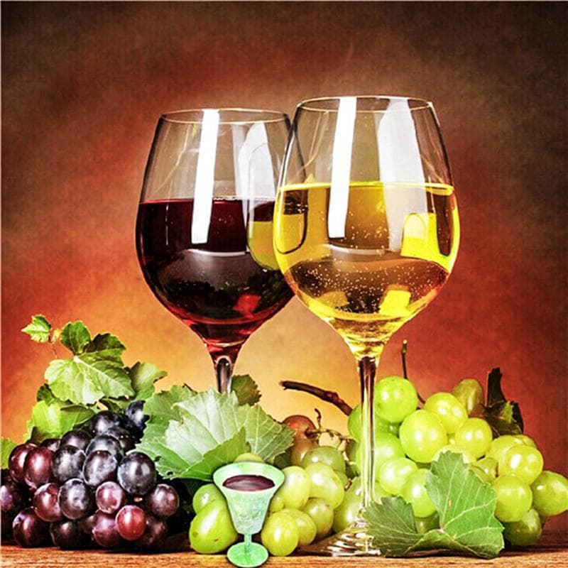 Diamond Embroidery Wine & Grape Diamond Cross Stitch Round Diamond Painting Diy Diamond Painting 30x30CM