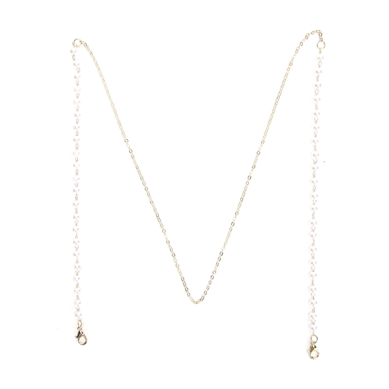 Women Faux Pearl MouthMuffle Chain AntiSlip AntiLost Holder Chain for MouthMuffle Eyeglasses