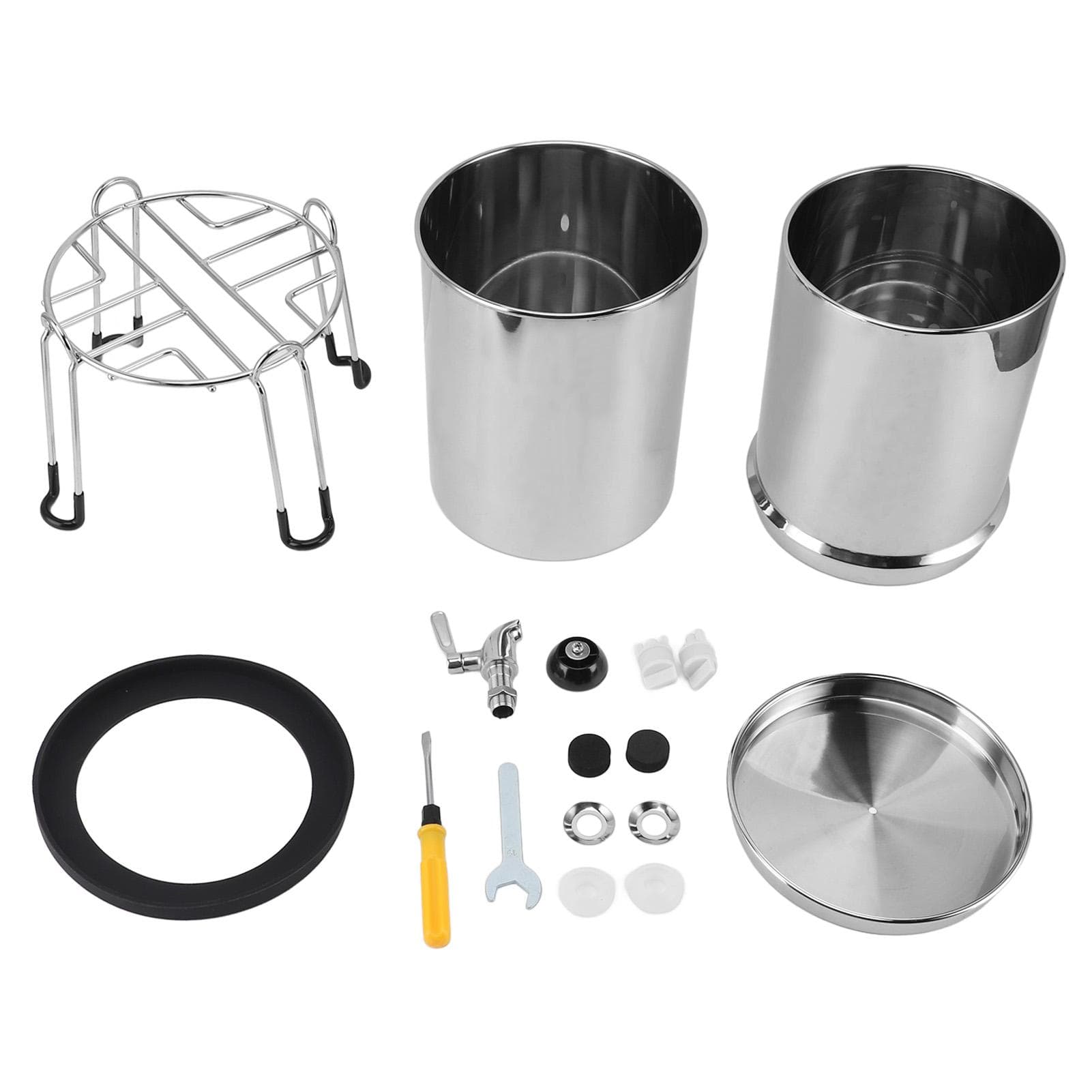 1.5GAL Stainless Steel Bucket with Base Gravity Powered Water Buckets for Outdoor Camping L