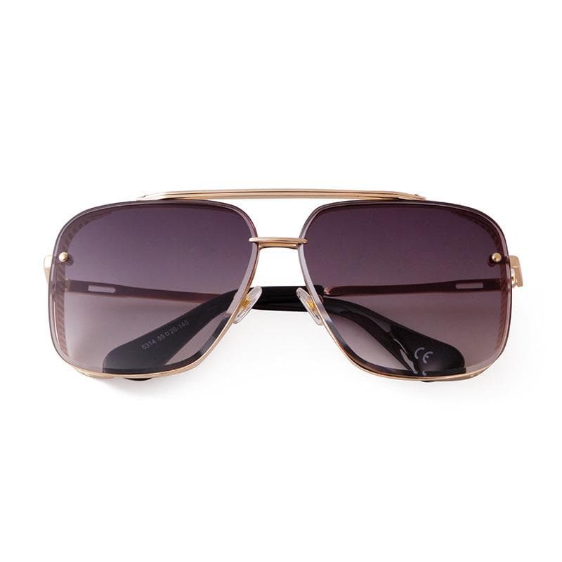 Retro Metal Punk Sunglasses Women Men Vintage Flat Top Pilot UV400 Brand Designer Sun Glasses S5314 as picture